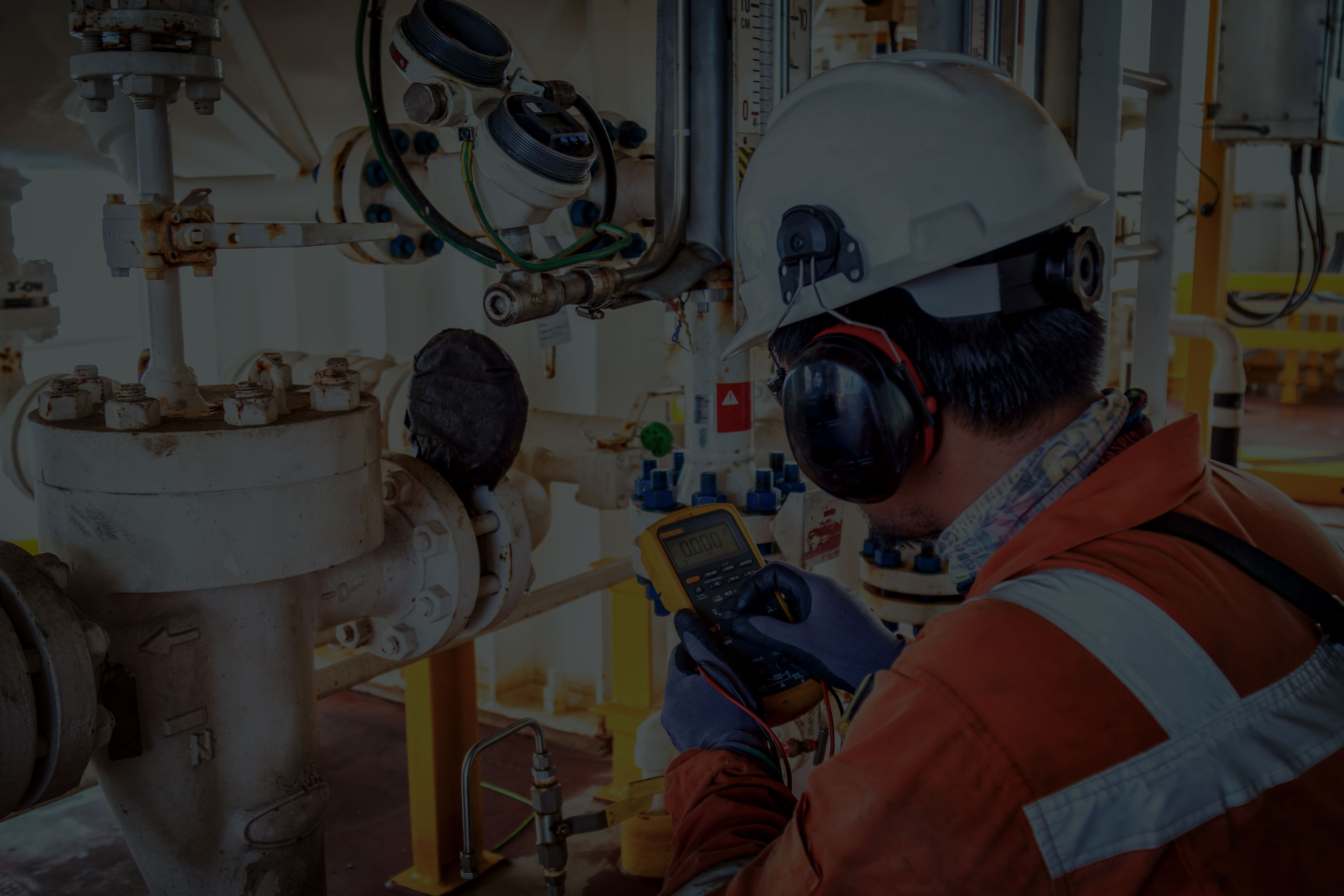 Instrument technician working in refinery
