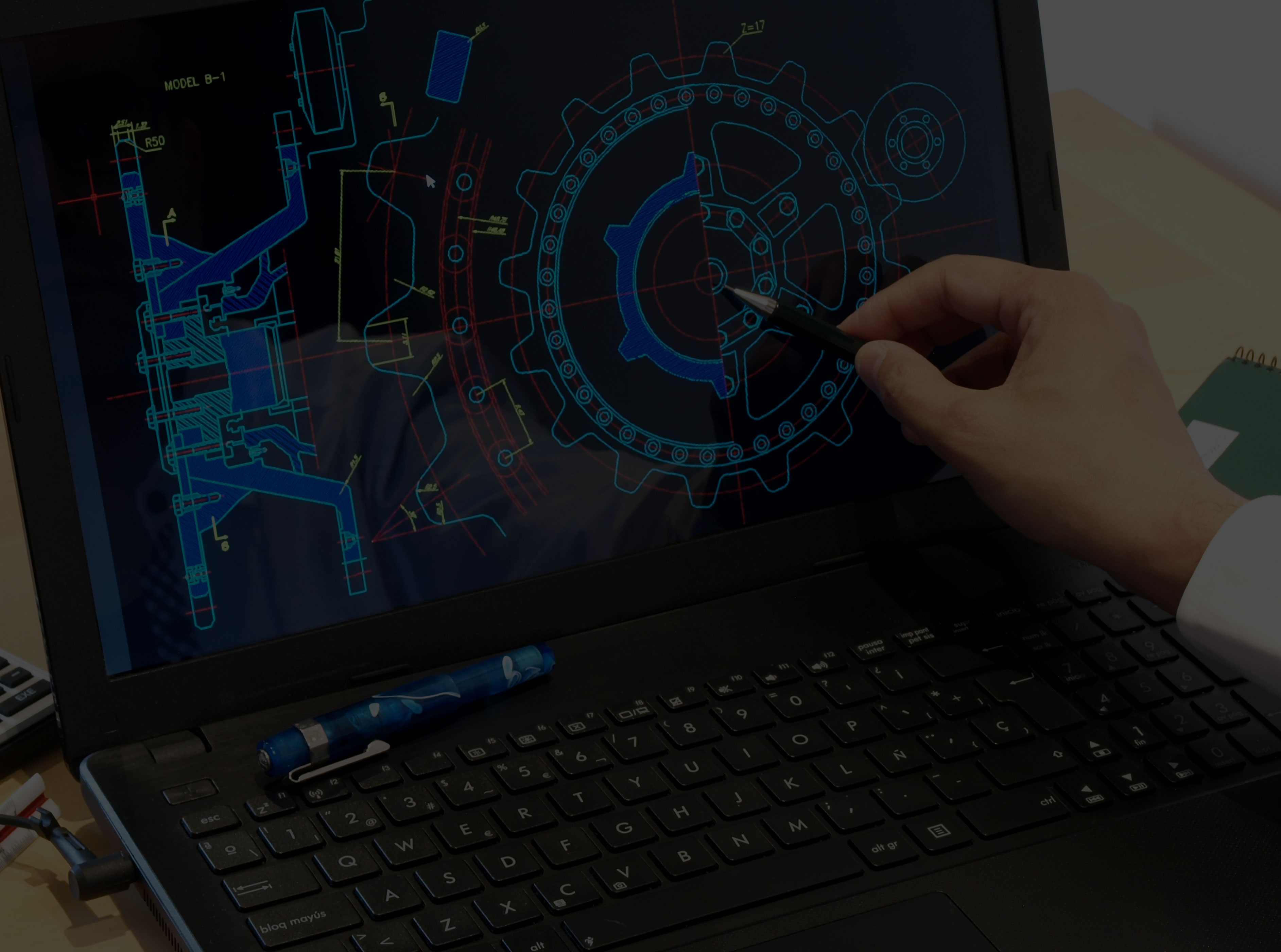 Engineer working on computer